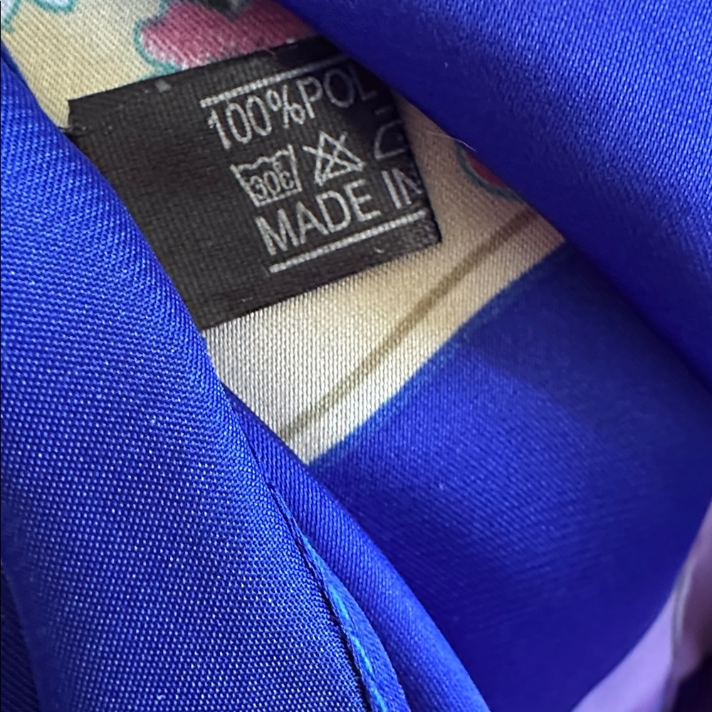 Botanical Floral Blue - purple like and Cream Scarf - Picture 5 of 5